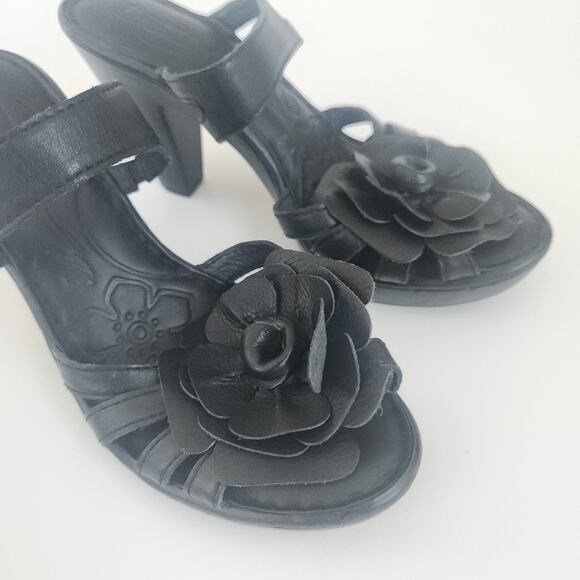 Born Flower Leather Sandals Black - Picture 8 of 10
